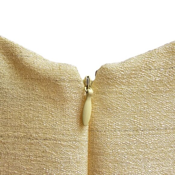 Antonio Melani Yellow and Silver Classic Sleeveless Dress with Belt, Size Medium - Picture 8 of 13